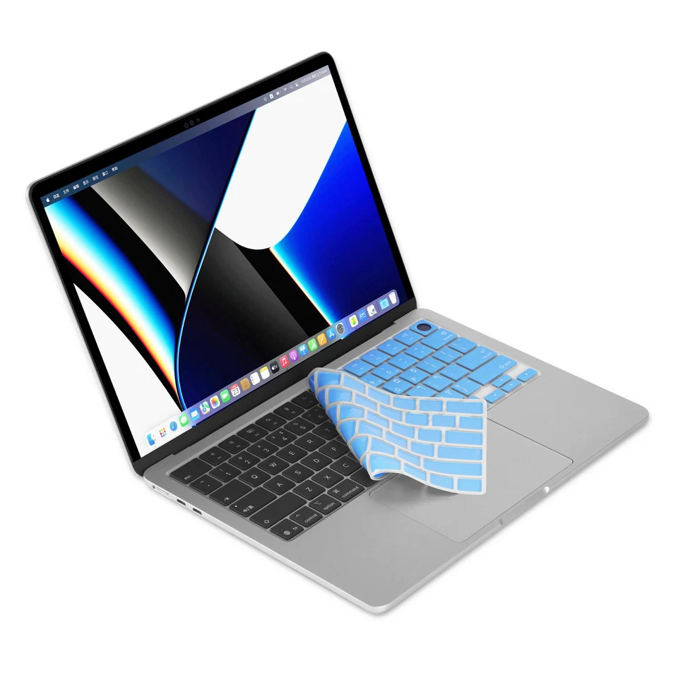 XSKN Blue Hebrew Keyboard Cover for 2021-2025 Macbook Pro 14.2/Macbook Pro 16.2 - Image 4 of 4
