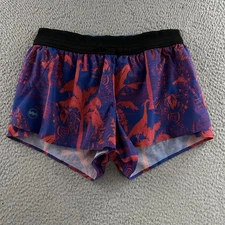Janji 3 Inch AFO Middle Shorts XS Tiger Palm Print Blue Orange Run Everywhere