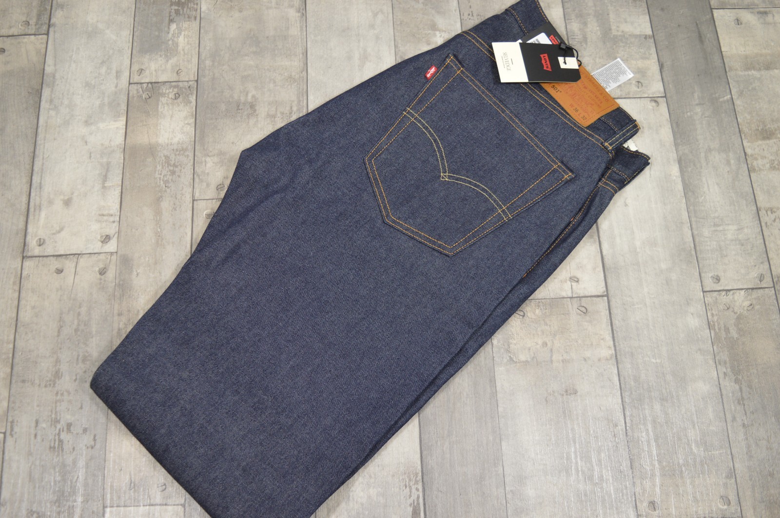 Men's Levi's Original 501 Blue Selvedge Denim Jeans W40 L34 RRP £130 image 2