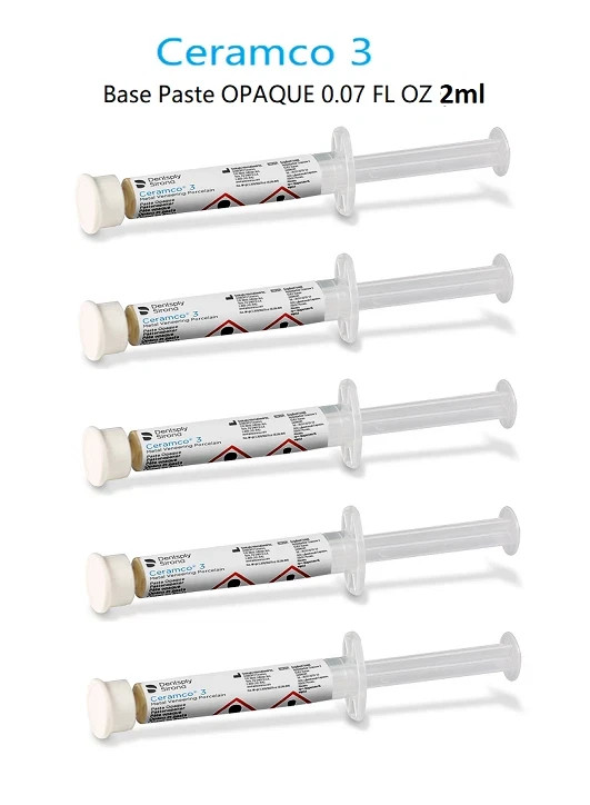 5 x Dentsply Ceramco 3 Base Paste Opaque 2ml Syr ( 0.07 FL oz. ) DENTAL LAB USE