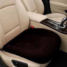 Sheepskin Car Seat Cushion, Soft Faux Fur Auto Seat Cover, Breat Color: Coffee