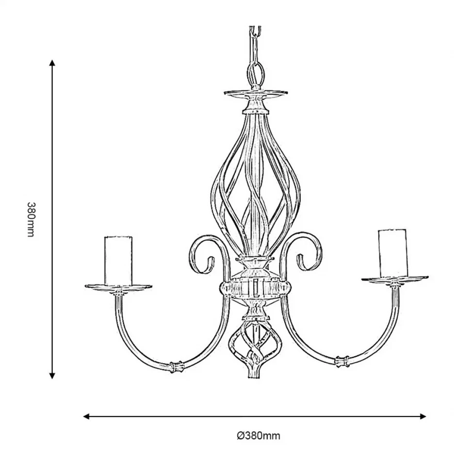 Ceiling Light Silver Tuscany 3 Antique Oaks Lighting 3380/3 AS - Image 2 of 2