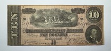 1864 $10 Confederate States of America T-68