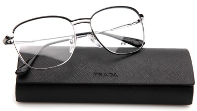 NEW PRADA VPR 57V M4Y-1O1 Black Gunmetal EYEGLASSES 54-17-140 B44mm Italy