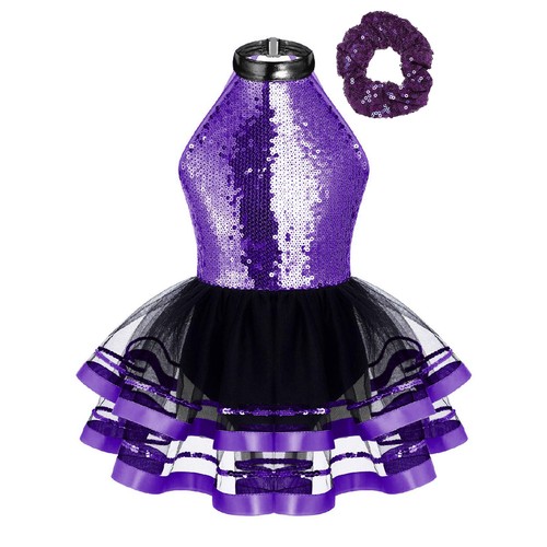 Kids Girls Gymnastic Dancewear Sparkle Ballet Leotards Tutu Dress Dance Outfits - Picture 56 of 64