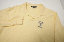 Polo Golf Shirt Mens XL Yellow Herringbone Weave Champions GC Logo Pima Cotton