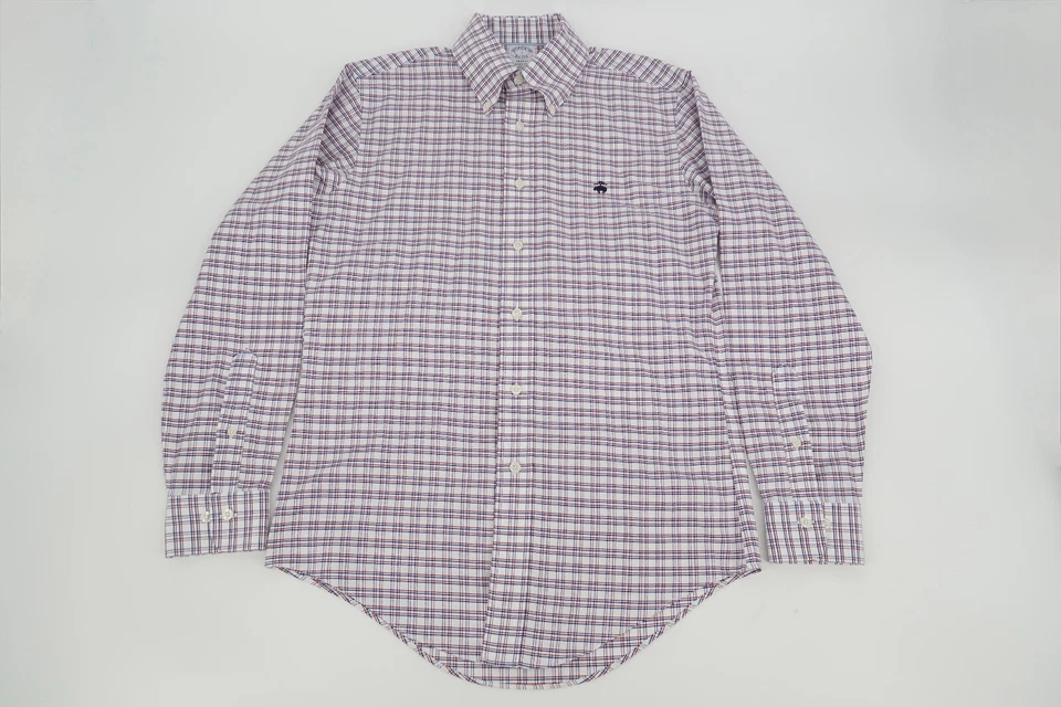 Рубашка на пуговицах мужская Brooks Brothers Regent Fit маленькая красно-бело-синяя клетчатая - Изображение 2 из 4
