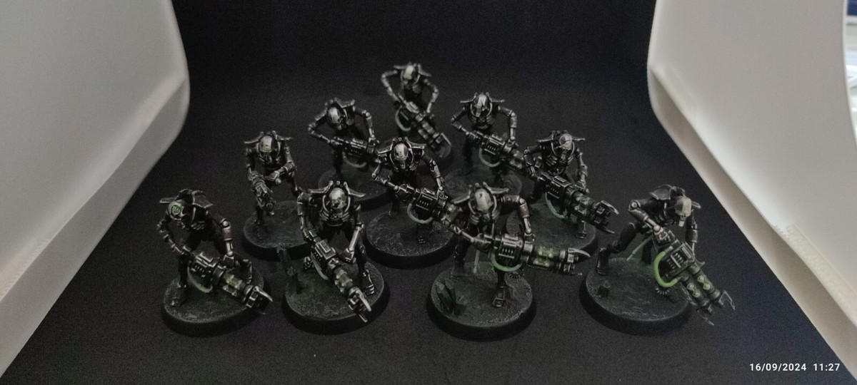 Warhammer 40K – Necrons : 10 Guerriers + 3 Nuées De Scarabées – Pro Painted (occasion)