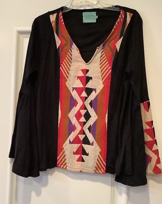 Judith March Tunic Top Small Mini Dress Retro Boho Festival Embroidery Fairy