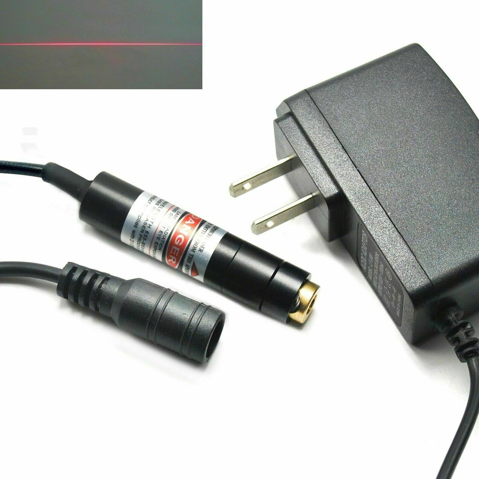 Locator 650nm 10mW Red Line Focusable Laser Diode Module 12x55mm 5V Adapter
