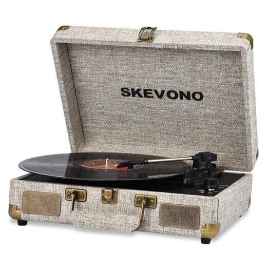 Vinyl Record Player,  33-1/3, 45 & 78 RPM Portable Suitcase Turntable,