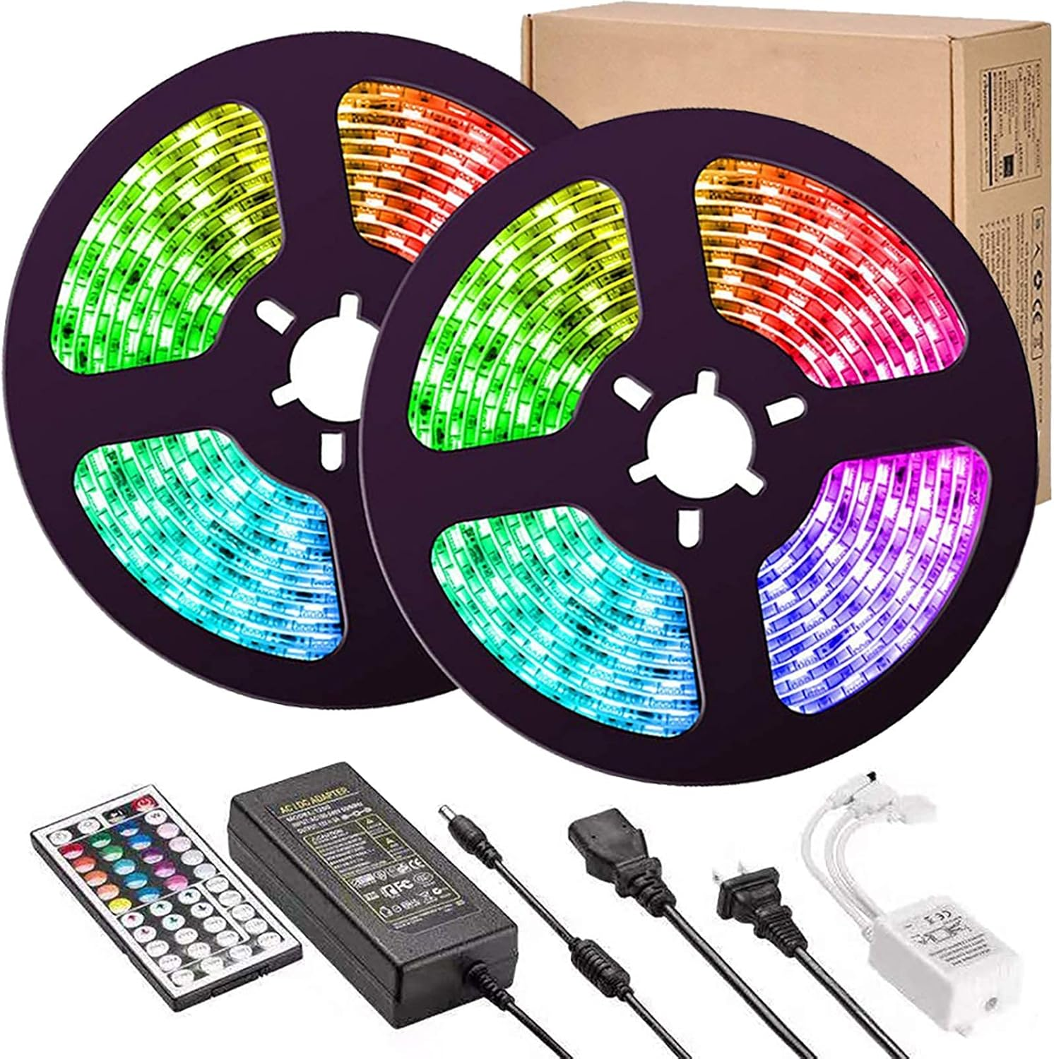 LED Strip Lights, 32.8 Ft 10M(5Mx2) LED Lights 5050 LED Tape Lights, Flexible Co-image