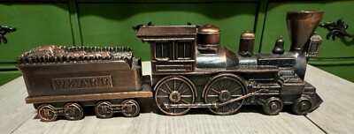 VTG 1974 Banthrico W&ARR Steam Train Coal Car Diecast Metal Coin Piggy Bank CD21