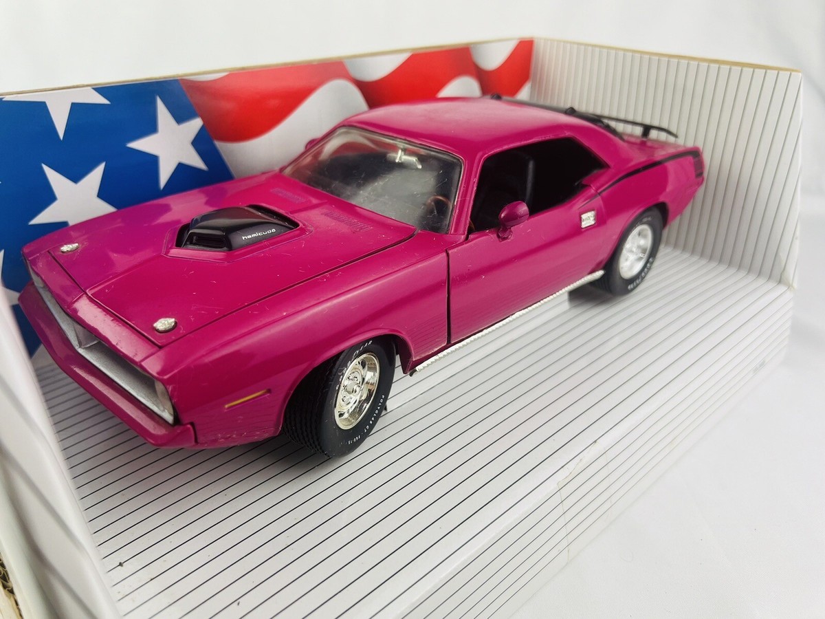Miniature ERTL 1/18 - Plymouth HEMI CUDA 1970 Fuchsia - American Muscle - Sans Boîte