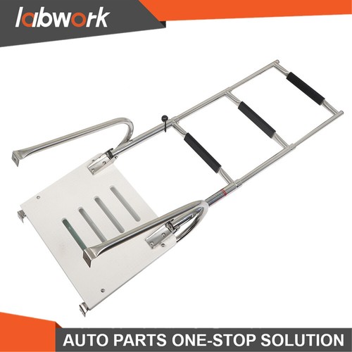Labwork Telescoping Boat Ladder Stainless Steel 3 Step With Platform 2 Handrails - Imagen 6 de 12