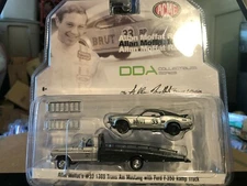 1/64 ACME ALAN MOFFAT FORD F350 RAMP TRUCK & #33 BRUT BOSS 302 TRANS AM MUSTANG 