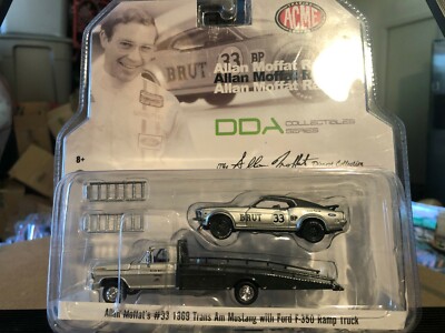 1/64 ACME ALAN MOFFAT FORD F350 RAMP TRUCK & #33 BRUT BOSS 302 TRANS AM MUSTANG 
