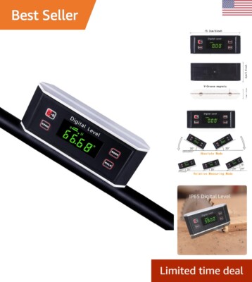 Digital Protractor/Level/Angle Finder - V-Groove Magnetic Base - Dust/Waterproof
