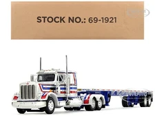 PETERBILT 359 W/SLEEPER & FLATBED TRAILER "PATRIOT" 1/64 DCP/FIRST GEAR 69-1921