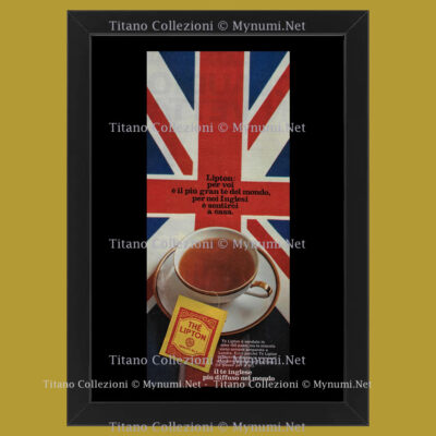 60er Jahre * Original Werbung ''Lipton, Tee in Tasse und englische Flagge'' Corn