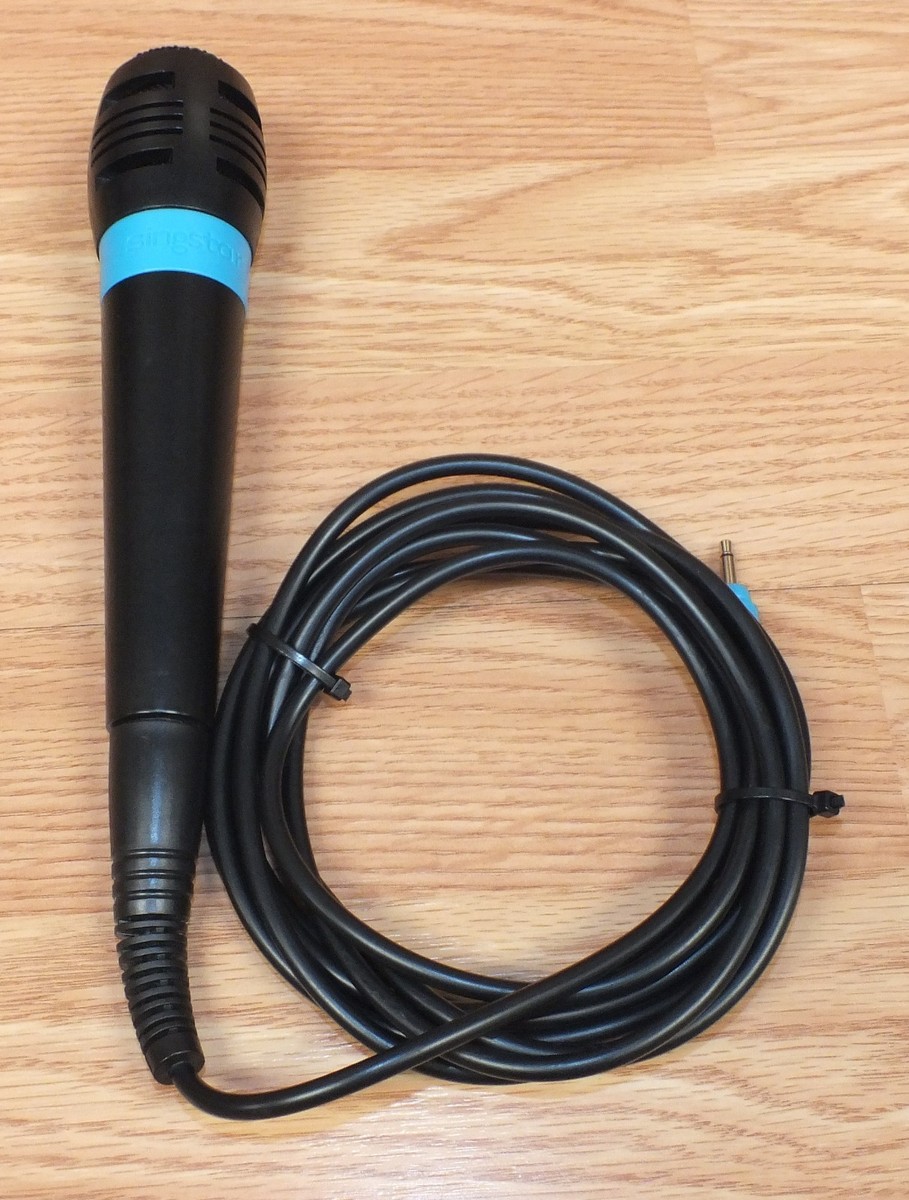 Genuine Singstar Wired 3.5mm Jack Black / Blue Microphone for PS2