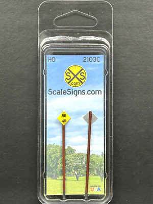 HO-2000-101-50-C / 1:87 Scale Street & Railroad Signs ''Railroad Speed Limit''