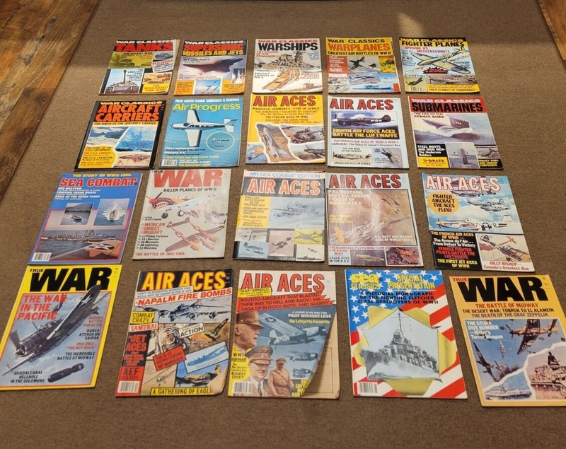 VINTAGE Rare Collectible MAGAZINES Lot AIR ACES and True WAR