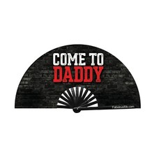 Come To Daddy Mini UV glow bamboo clack fan by FabulousMe  for parties and circu