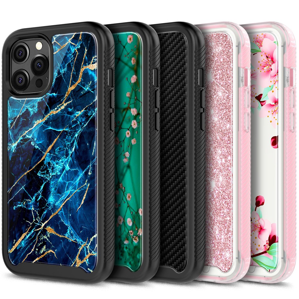 For iPhone 12/Pro/Max/Mini Full Body Defender Case + Built-In Screen Protector