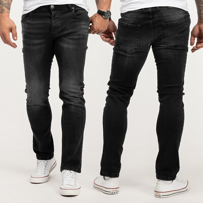 Herren Jeans Stretch Lorenzo Loren Herrenjeans Regular Fit Dunkelgrau LL-4004