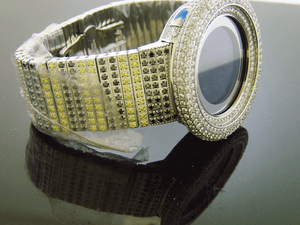 Men-039-s-King-Master-CZ-Full-Case-amp-band-Custom-bezel-Case-two-time-zone-Watch