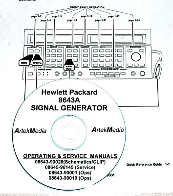 HP 8643A Synthesized Signal Generator OPERATING, SERVICE, CLIP, SCHEMATICS 4 VOL
