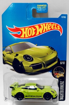 Hot Wheels 2017 #117 Nightburnerz Porsche 911 GT3 RS Green 1:64