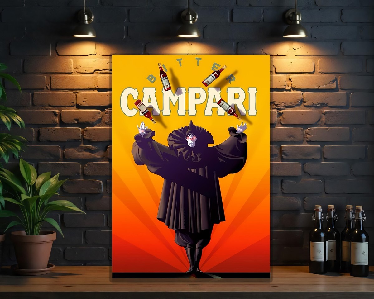 Vintage Campari Clown Heavy Metal Sign - (60X40 CM) | eBay