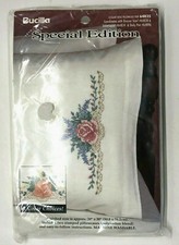 Bucilla Stamped Embroidery Pillow Cases Elegant Rose Special Edition 64825