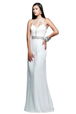 Faviana Prom Dress Formal Evening Gown Style 7514 Ivory Size 4
