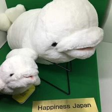 Sun Lemon Knee Beluga Parent and Child White Dolphin Big Plush Doll 2 Set Fluffy