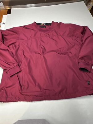Greg Norman Golf Pullover lined Jacket Men s XLT red zippered pockets EUC
