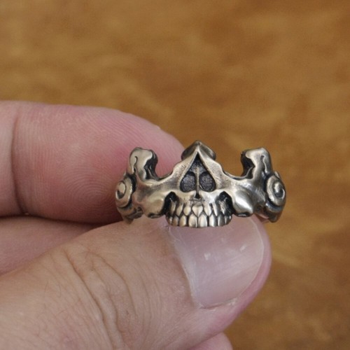 Cupronickel Half Skull Face Ring Biker Punk Jewelry CP275A US Size 7~15 BZ - Picture 7 of 29