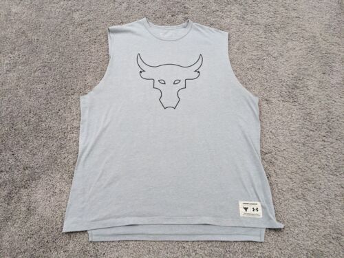 Under Armour Project Rock Tank Top homme extra large sans manches gris muscle - Photo 1/8