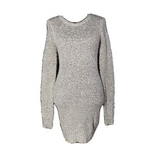 BCBGeneration Sweater Dress S Boucle Whisper White Black Heather Long Sl Soft
