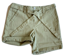 Style & Co Womens Shorts 8 Utility Mid Rise Olive Green Denim NWT