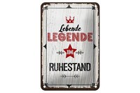 Blechschild Spruch Lebende Legende Im Ruhestand 12X18 Cm Deko Schild
