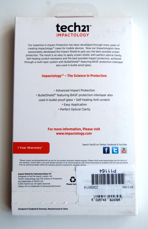 TECH 21 T21-3007 Tech21 D30 Impact Shield Self Heal for Samsung Galaxy S4 i9500 - Image 3 of 3