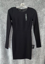 Lulu's Long Sleeve Black Formal Open Back Design Mini Dress Size XS NWT