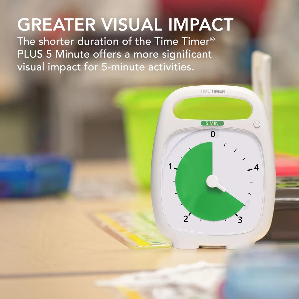 PLUS 5 Minute Desk Visual Timer - Countdown Timer with Portable Handle for Cl... - Image 2 of 4