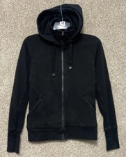 Athleta Womens Black Full Zip Hoodie Jacket Thumb Holes Size XS Stretch