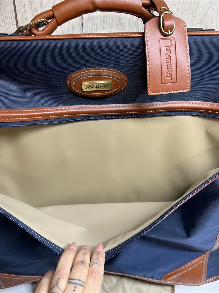 Винтажная толстая виниловая сумка для багажа одежды Jaguar с молниями б/у в отличном состоянии - Изображение 3 из 4