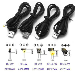 USB Strom Kabel 80cm auf Hohlstecker Stecker 5,5mm x 2,1mm Ladekabel *B-Ware*