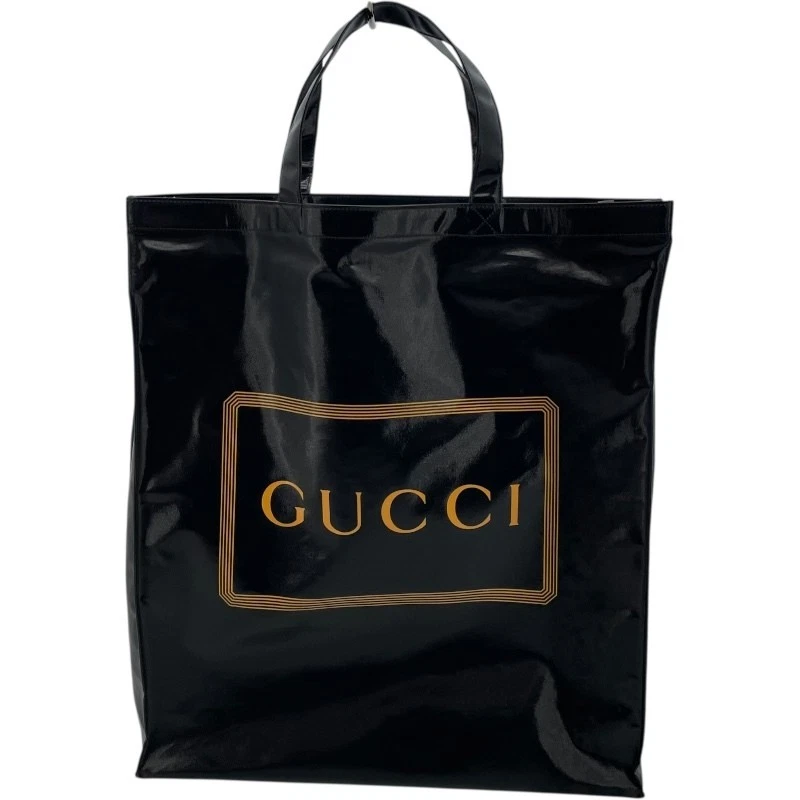 Gucci — GUCCI Logo Tote Bag 575140 Black Coated Canvas Tote Bag Women s Used From Japan